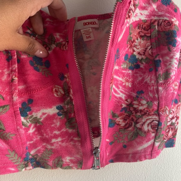 Pink floral bralette/crop top - Picture 4 of 5